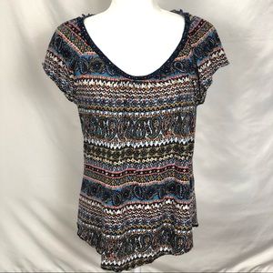Lucky Brand Multicolor Paisley Crochet Trim Bead L